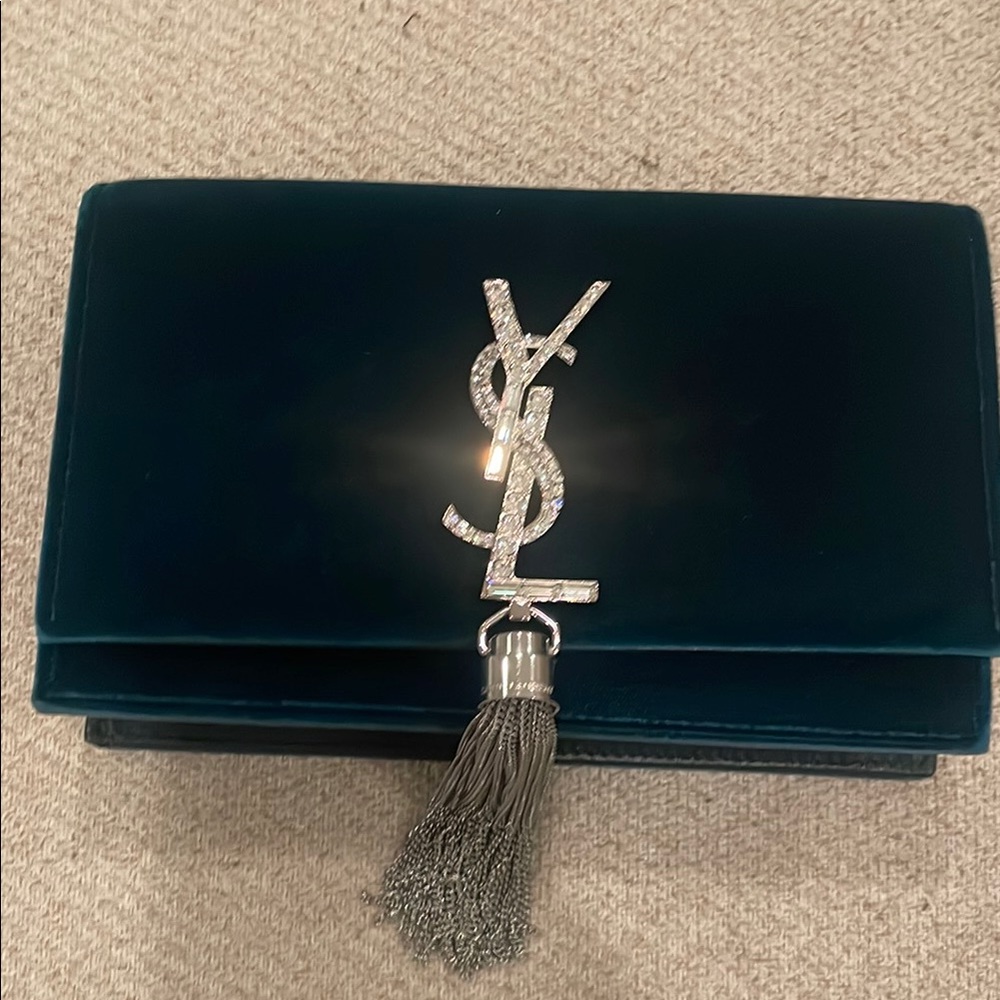 Saint Laurent Velvet Wallet on Chain - preloved